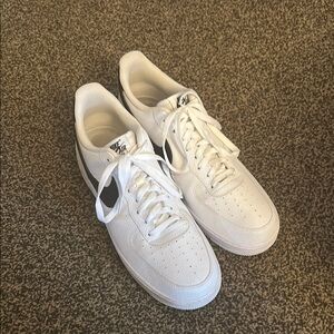 Nike White and Black Sneakers Air Force 1